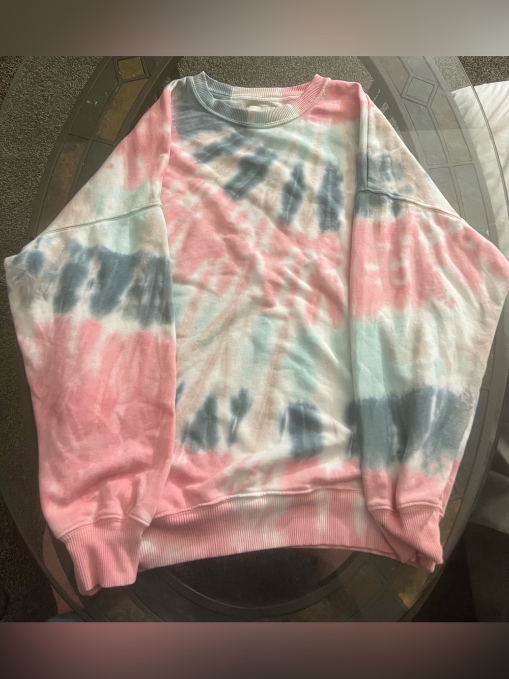 American Eagle outfitters  Pastel Tie-Dye Crewneck Sweatshirt - Pink, Blue, Mint